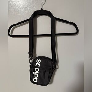 adidas Black Vertical Logo Crossbody Belt Bag